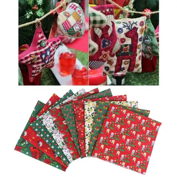 10Pc 100% Bavlnenej Tkaniny Vianočný Motív Vytlačený Na DIY Šitie, Prešívanie Patchwork Ručné Domov Obrus Maškarný Dodávky