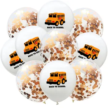 10pcs Školský Autobus Konfety Balón Vozidlá, Sanitky Balóny pre Deti Narodeninovej Party Dodávky Baby Sprcha Dekorácie
