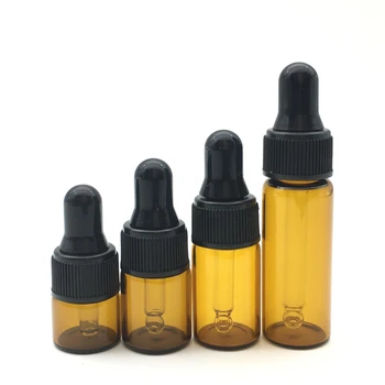 1pcs Aromaterapia Parfum Esenciálny Olej Prázdny Dávkovač na Fľaše 1 ml 2ml 3ml 5ml Amber Sklo Kvapalné Látky Pipety Drop Ampulka