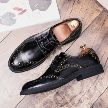 2019new jar mužov topánky Moccasin topánky luxusné slip-on pánske mokasíny sociálne mužov topánky strapec elegantné topánky Vzor Veľké veľkosť