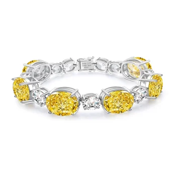 2021 Top Predaj Šperkov 30.0 ct/6p Simulované Drahokamy Diamant Kameň 925 Sterling Silver Náramok Pre Ženy