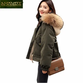 2021 zimné kabáty žena najnovšie módne žena casaul krátke parkas s kožušiny golier kórejský štýl, dámy elegantný kabát LWL605