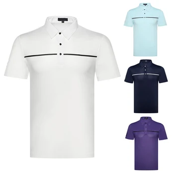 2022 GolfWear Mužov Golf Výcvik Športové tričko Letné Vonkajšie Rýchle sušenie Priedušná Jersey-Krátke rukávy Farbou POLO Shir