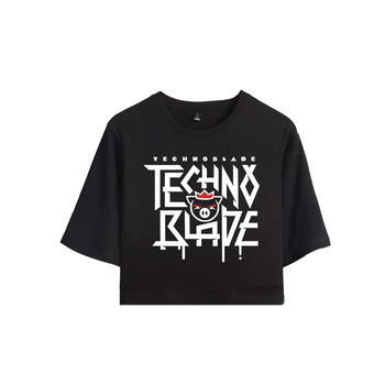 2022 Nové Kawaii Technoblade Merch Vytlačiť Orezané T Shirt Ženy Jednoduché Tričko jednofarebné Tričko 2D List Tlač Fashion Tričko