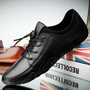 2022 Nové Módne Mužov Mokasíny Topánky Pravej Kože Bežné Klasické Sandy Čierne Topánky Muž Priedušná A Pohodlné Topánky Pre Mužov