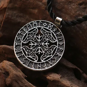 20pcs viking Runy Štyri Thors Hammer Prívesok Draka Soul Šperky severanov symbol náhrdelník Rune Kruhu, Amulet prívesok