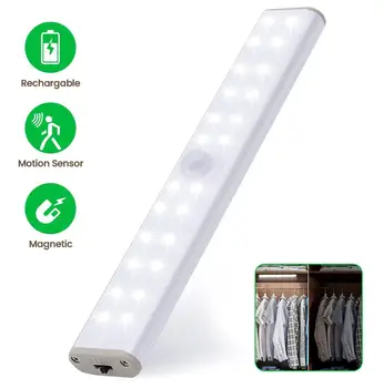 24/40/60 LED Bezdrôtový Pod Skriňu Osvetlenie Pohybový Senzor Led svetlá pre Skrine,/rám Zásuvky/Skrinky USB Nabíjateľné LED Nástenné Svietidlá