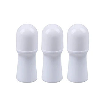 3 Kusy 30 ml Plastových Prejdite Na Fľaše Prázdne Naplniteľné Biela Dezodorant Kontajnerov S Plastovými Valca Loptu
