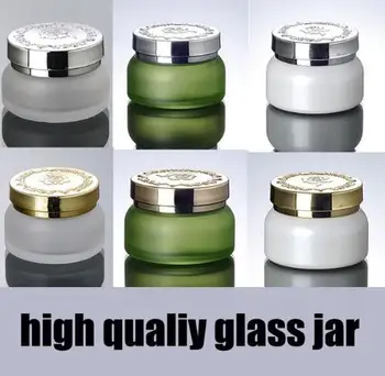 30 g 50 g matná fľaša s silver/gold spp sklo kozmetické kontajnerov krém jar,Matné sklenené fľaše pre kozmetické balenia