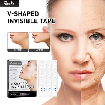 40Patch-V-Tvare Neviditeľné Tvár Zdvihákov Pokožky Neviditeľný, Tenký Tvár Nálepky V Tvare Chin Line Ovisnuté Lift Patch Tvárou Zrastov