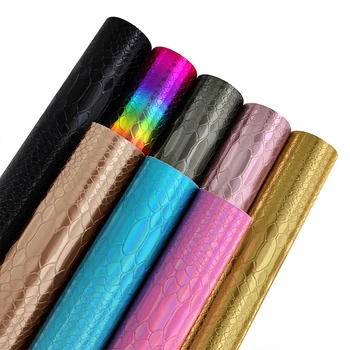 A4 Hadí Vzor Dúhové Lesk Rainbow Holografické PU Umelé Tkaniny Laser Vlasy Luky Náušnice, Takže DIY Darčeka Dekoratívne
