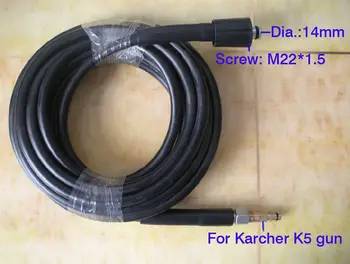 Auto podložka hadica s K5 rýchle adaptér, konektor pre podložka M22*1.5*14 MM 400Bar 5800PSI vysokotlakovú umývačku hadice