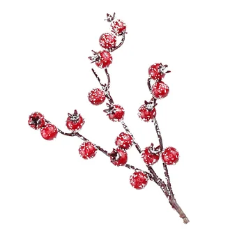 Berry Vianočné Umelé Červené Bobule Stonky Holly Pobočiek Vyberá Treefake Dekor Stonky Kvetu Matné Pobočky Flowerssnowy