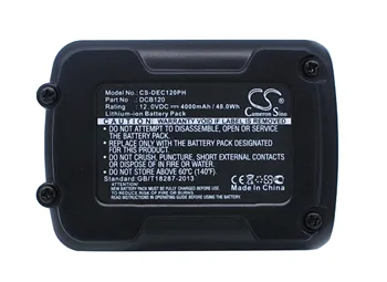 Cameron Čínsko DCB120 DCB121 DCB123 Batérie pre Dewalt 12V MAX Li-ion DCD710 DCD710S2 DCF610 DCF610S2 DCF813S2 4000mAh