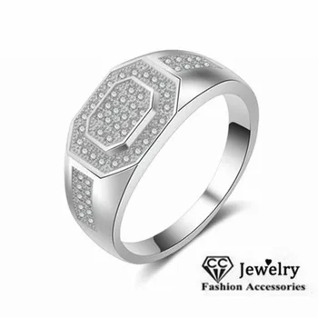 CC Prstene Pre Mužov Klasický Dizajn Sľub Hombres Ženích Svadobné Jemné Šperky Zásnubný Prsteň Bijoux CC686