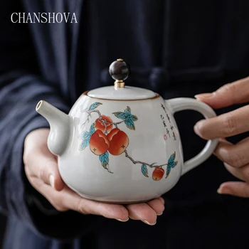 CHANSHOVA Čína Handpainted porcelánu Praskanie kanvica 270ML Keramický hrniec čaju tradičnej čínskej Kvet, vták vzor čaj nastaviť H347
