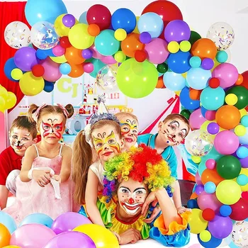 Cirkus Tému Balón Garland Arch Kit Farebné Dúhy Pre Chlapec A Dievča Karneval Narodeniny Dekorácie Baby Sprcha Svadobná Výzdoba