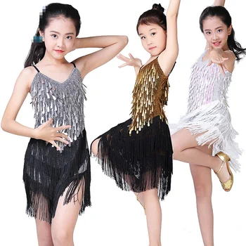 Deti latinské Tanečné Šaty Dievčatá Ballroom Dance Súťaže Šaty deti Salsa /Tango / Cha Cha Rumba Fáze Výkonu Oblečenie