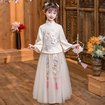 Dievčatá Čínsky Hanfu Tradičný Tanec Výkon Oblečenie, Kostýmy Han Princezná Oblečenie Orientálna Tang Víla Šaty