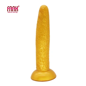 FAAK zlaté dlho análny zástrčku s prísavkou masturbovať sex výrobky, mäkké silikónové análne dildo Matný povrch 2020 nový príchod