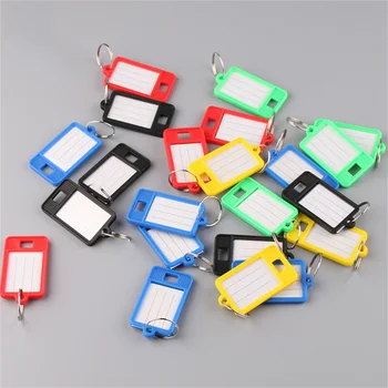 Farebné Plastové Úschovňa Značky Keychain Názov Karty Batožiny Tag ID, Label Očíslované kľúčenky Pre Školského Úradu So Split Krúžok