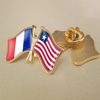 Francúzsko a Libéria Prešiel Dvakrát Priateľstvo Vlajky Preklopke Kolíky Brošňa Odznaky
