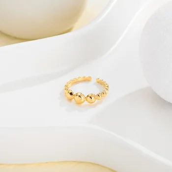 Geometrické Nehrdzavejúcej Ocele, Prstene Veľkoobchod Zlatá Farba Á Gradient Veľkosť Korálkové Ženy Móda Francúzske Retro Studenej Prstene, Šperky