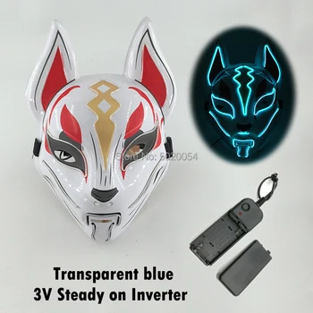 Hot Predaj Halloween Strašidelné Cosplay Masky, Dekorácie LED Svetla Masky Mascara Kostým Party DJ Maska Anime Fox Maska