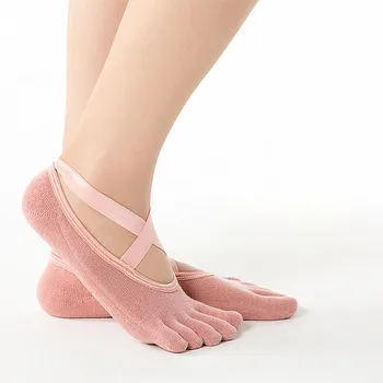 Hot Predaj Ženy Jogy Anti-slip Ponožky Backless Silikónový protišmykový Ponožky Dámy Vetranie Tanec Gym Fitness Pilates Grip Ponožky