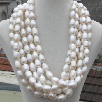 klasické 10x15mm prírodné kolo south sea white pearl necklace100 palcový 14k/20 spona