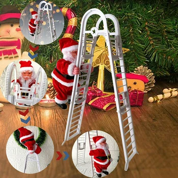 Kreatívne Elektrické Lezenie Rebríky Vianočné Darčeky pre Deti Lezenie Santa Claus Bábika Dieťa Dar Hudby Hračka Domov Vianočné Dekorácie
