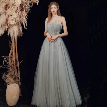 LAMYA Elegantné Večerné Party Šaty Módne Lištovanie Prom Šaty 2022 Princezná Vrúbkovaným Šaty Plus Veľkosť Vestido De Noiva
