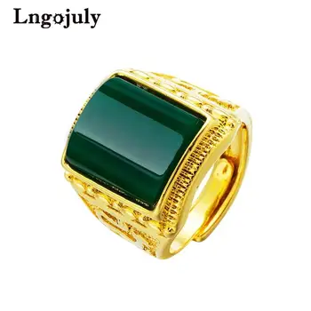 Luxusné Medi Otvorenie Prsteň Pozlátený 24K Zlata Farba Fox snubný Prsteň Pre Mužov Ženích Nastaviteľné Anillos Módne Šperky Darček