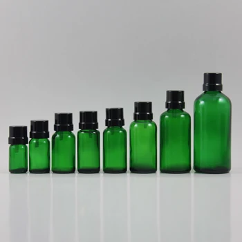 Luxusné zelená 5ml kozmetické balenie mini vzorky cestovné esenciálny olej, sklenené fľaše s hliníkové veko prenosné naplniteľné fľaše