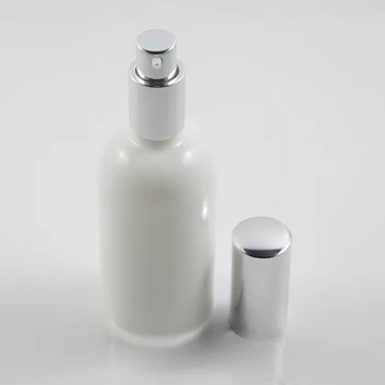 Luxusný krém na ruky fľaša 100 ml sklenené opálové biele balenie, Kozmetické osobné obaly
