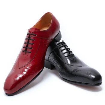 Mens Formálne Business Topánky Originálne Kožené Kancelárske Oxford Topánky Luxusné Svadobné Hostiny, Topánky Chaussure Homme