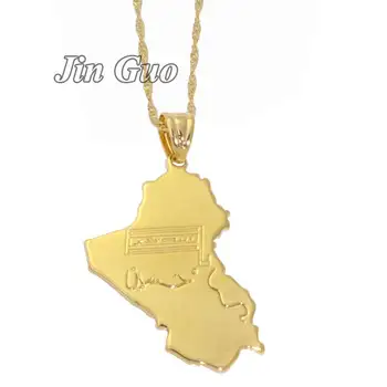 meď Iraku mapu prívesok & náhrdelník