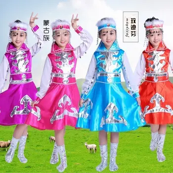 Mongolskej Kostým Fáze výkonu oblečenie Dance sukne šaty mongolskej Tanečných Kostýmov, Menšiny, ľudové tanečné Oblečenie Oblečenie