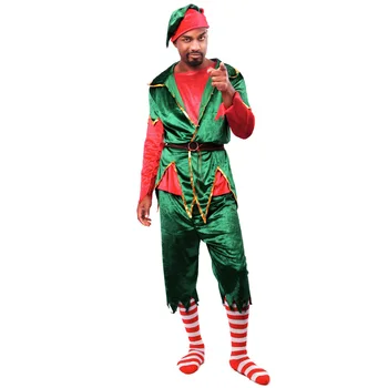 Muž Klaun Elf Kostým Vianočný Stromček Oblečenie Santa Claus VIANOCE, Vianoce Maškarný