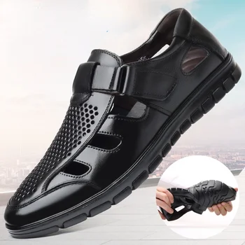 Móda Mužov Pohodlné Sandále Útulný Duté Mäkké Osvetlené Priedušná Pracovné Topánky Bežné Kožené Dizajnér Sandále 2023
