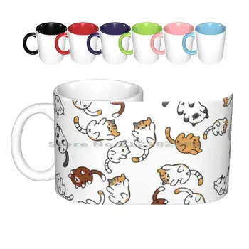 Neko Atsume Mačka Party!! Keramické Hrnčeky Kávy Poháre Mlieka Čaj Hrnček Neko Atsume Neko Atsume Mačka, Mačky Kitty Mačiatok Kitty Cat Rozkošný