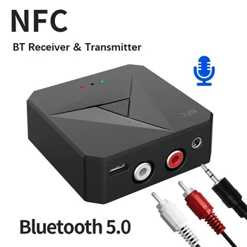 NFC 5.0 Bluetooth Prijímač Vysielač AUX 3,5 mm RCA Jack Handsfree s MIKROFÓN Stereo Audio Adaptér Bezdrôtovej siete Pre Reproduktora Automobilovej Súpravy
