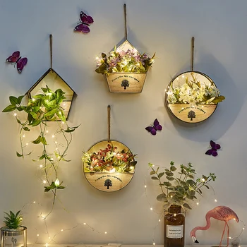 Nordic tvorivé dekorácie na stene miestnosti, steny v obývacej izbe kvetinové koše prívesok salón krásy stenu falošné kvetu rastlín kvetináč