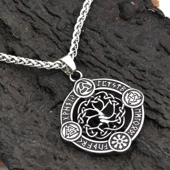 Nová Osobnosť Keltského Stromu Života Kolo Prívesok Náhrdelník Mužov Viking Rune Amulet Náhrdelník Prívesok Príslušenstvo Strana Šperky