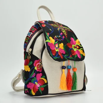 Nové vyšívané taška cez rameno bielizeň žena double bag taška výšivky batoh módne národnej vietor cestovného ruchu dovolenku