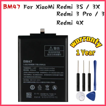 Nové yelping BM47 Batérie Telefónu Pre Xiao Redmi 3S 3X Redmi 4X Redmi 3 Redmi 3pro Batérie Kompatibilné Náhradné Batérie 4000mAh
