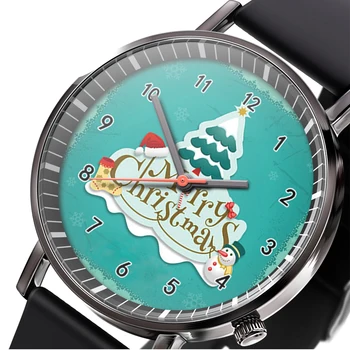 Nový Vianočný strom starý muž Santa Claus klobúk sledovať trend módy tlače hodinky mužov a žien quartz športové Náramkové Hodinky darček