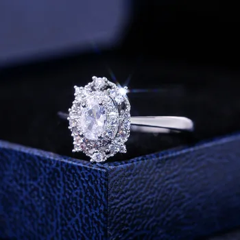 Nádherné Štyri-pazúr Jednoduché Zásnubný Prsteň Námestie CZ Promise Ring Najlepšie Návrh Krúžok pre Priateľka Ženy Módne Šperky Hot