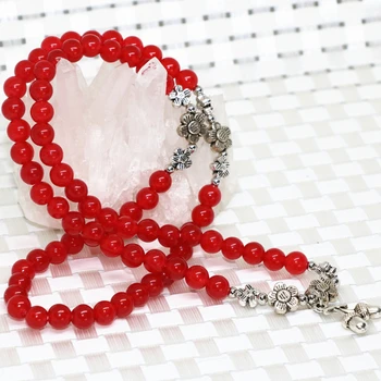 Originálny dizajn Bohemia štýl červenom jades chalcedony kameň kolo 6 mm multilayers náramok kameň korálky ženy elegantné šperky B2214