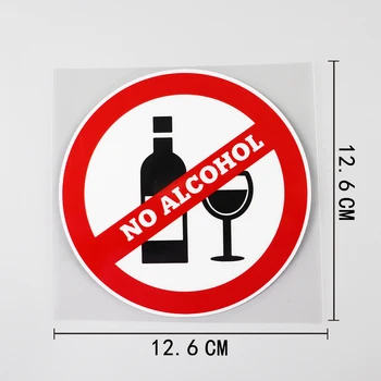Osobnosti Prispôsobenie Žiadny Alkohol Odtlačkový Č Piť Upozornenie PVC Auto Nálepky 12.6 CM X 12.6 CM